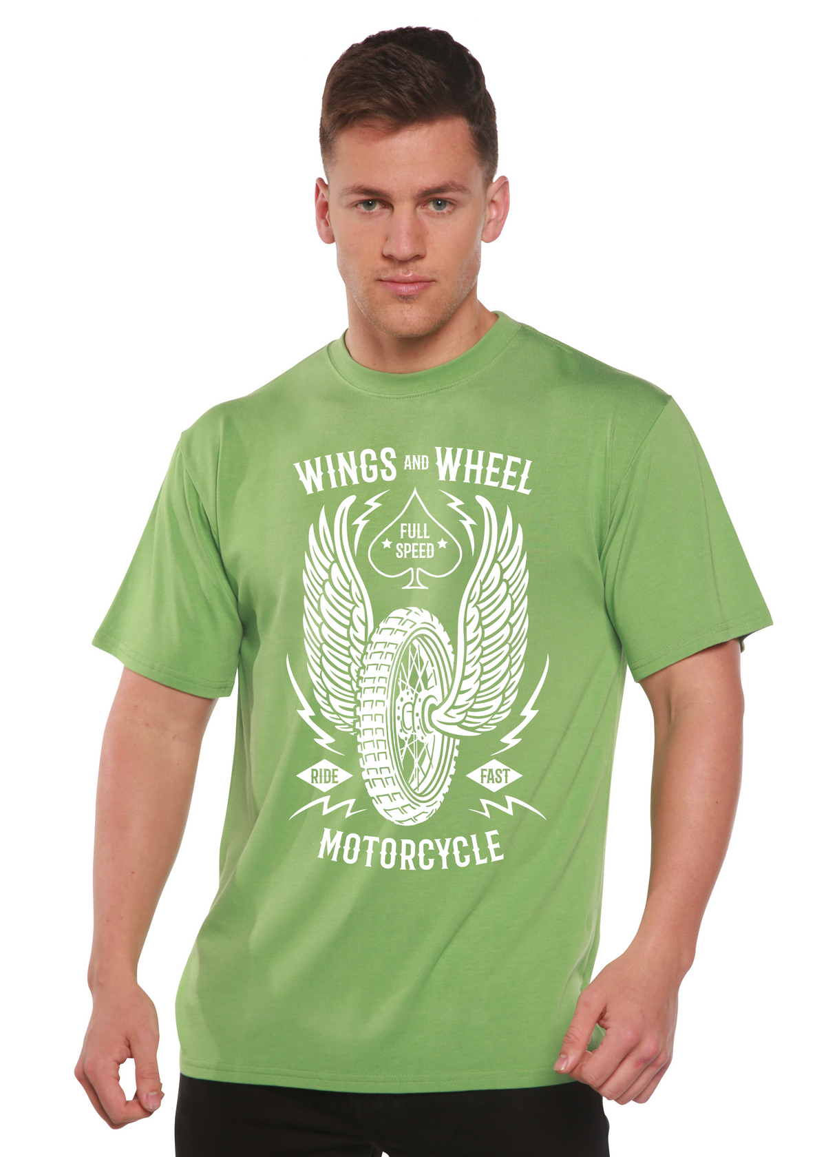 Wings And Wheel Spun Bamboo® Men's Bamboo Viscose/Organic Cotton Short Sleeve Graphic T-Shirt