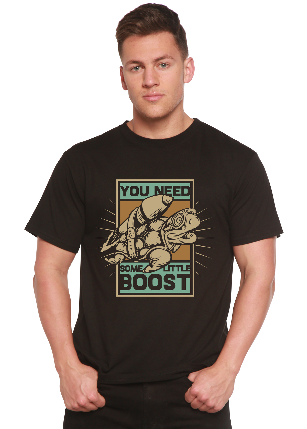 You Need Boost Men's Bamboo Viscose/Organic Cotton Short Sleeve Graphic T-Shirt