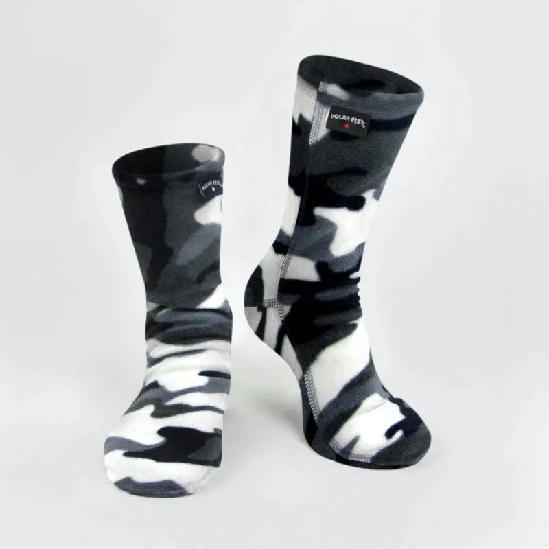 Kids' Fleece Socks - Snow Camo