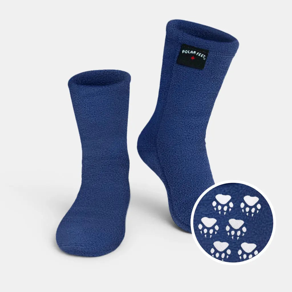 Kids' Nonskid Fleece Socks - Denim