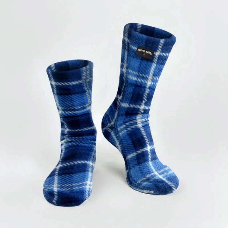 Polar Feet Fleece Socks - Blue Flannel