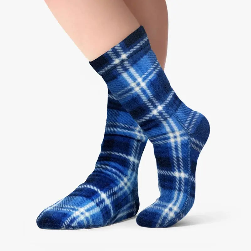 Polar Feet Fleece Socks - Blue Flannel