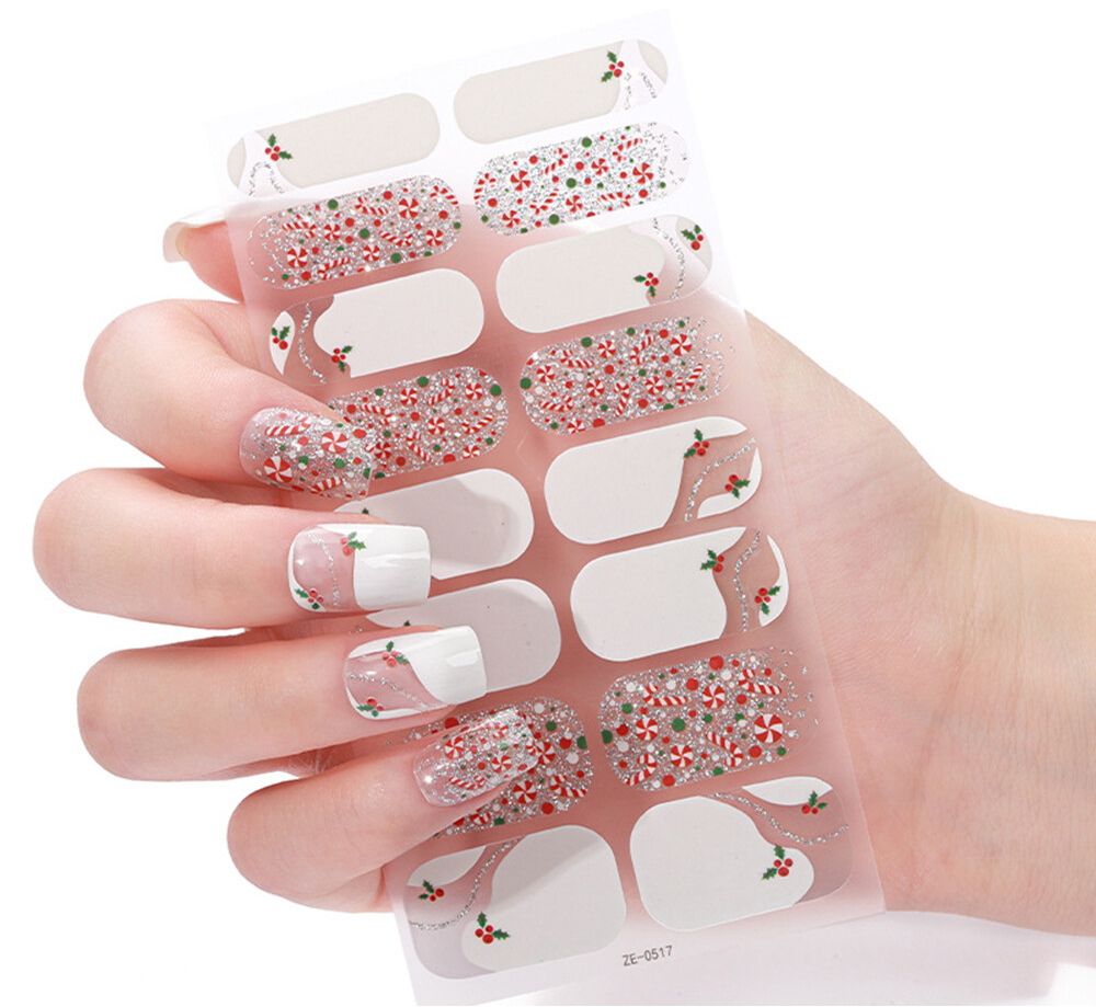 Christmas Mistletoe Gel Nails