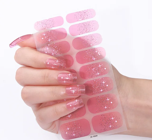 Cotton Candy Stars Gel Nails