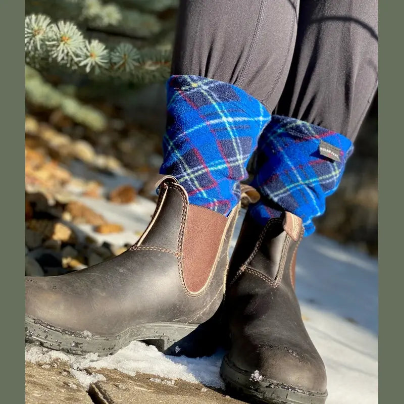 Polar Feet Fleece Socks - Blue Argyle